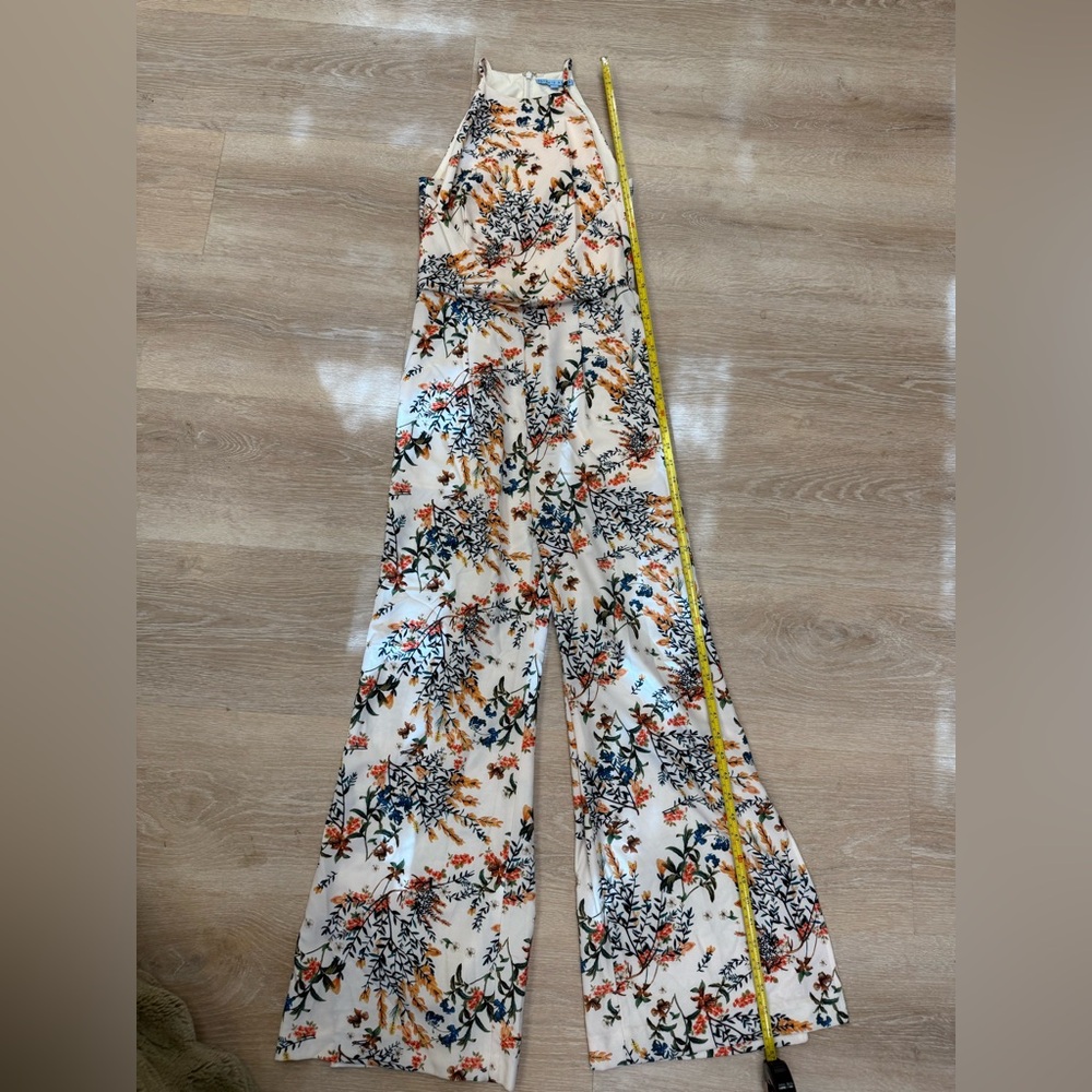 ANTONIO MELANI Floral Jumpsuit - White and Orange